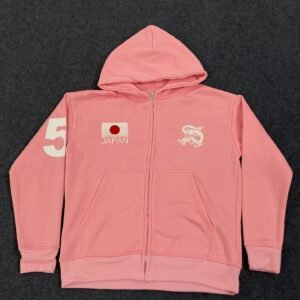 Japanese Embroidered Streetwear Y2K Zip-Up Pullover Jacket