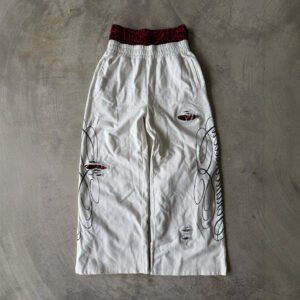 Y2K Casual Double Waistband Leopard Print Cutout Sweatpants