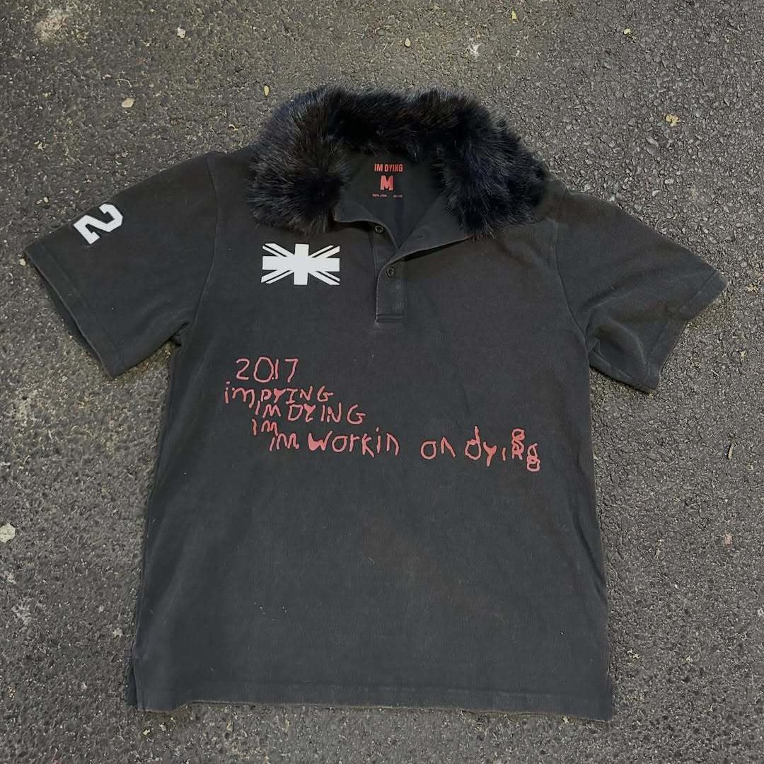 Polo Fur Collar Crew Neck Long-Sleeved T-Shirt