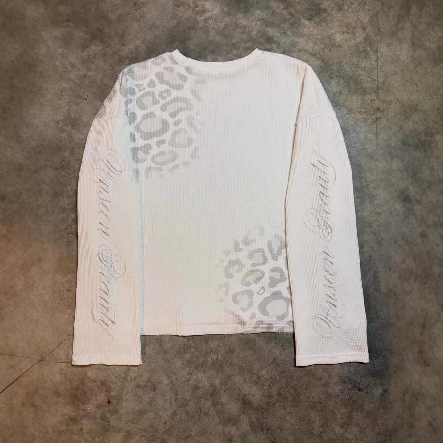 Snow Leopard Waffle Thermal Streetwear T Shirt - 图片 2