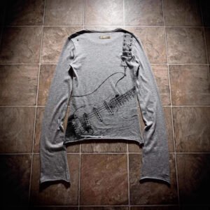 Y2K Gothic Style Women's Long-Sleeved Base Layer Short Top