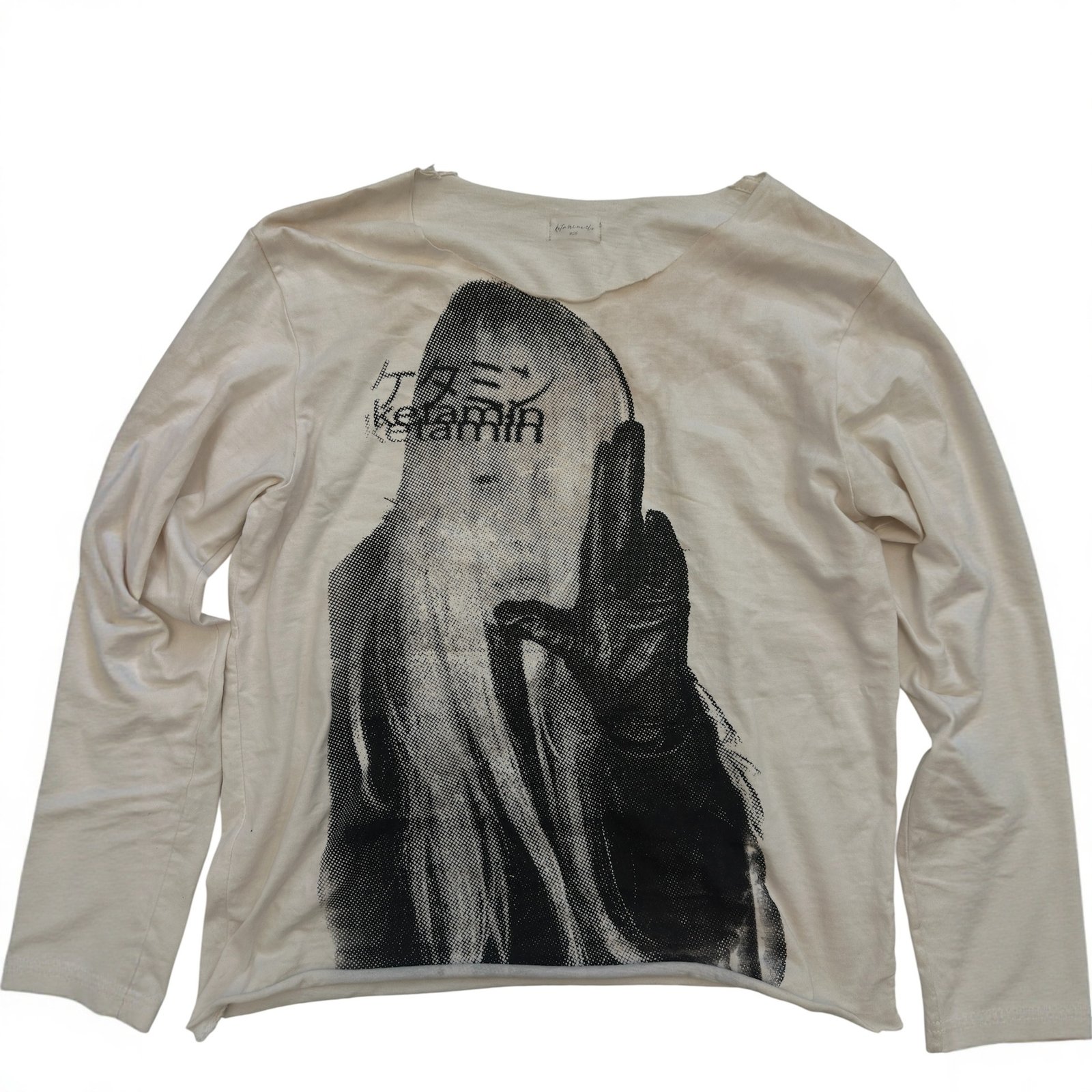 Gothic Japanese Print Crew Neck Long Sleeve T-Shirt