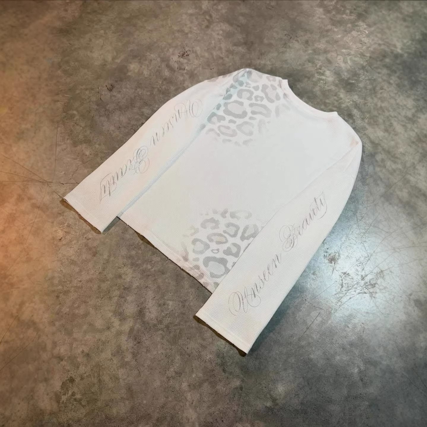 Snow Leopard Waffle Thermal Streetwear T Shirt - 图片 3