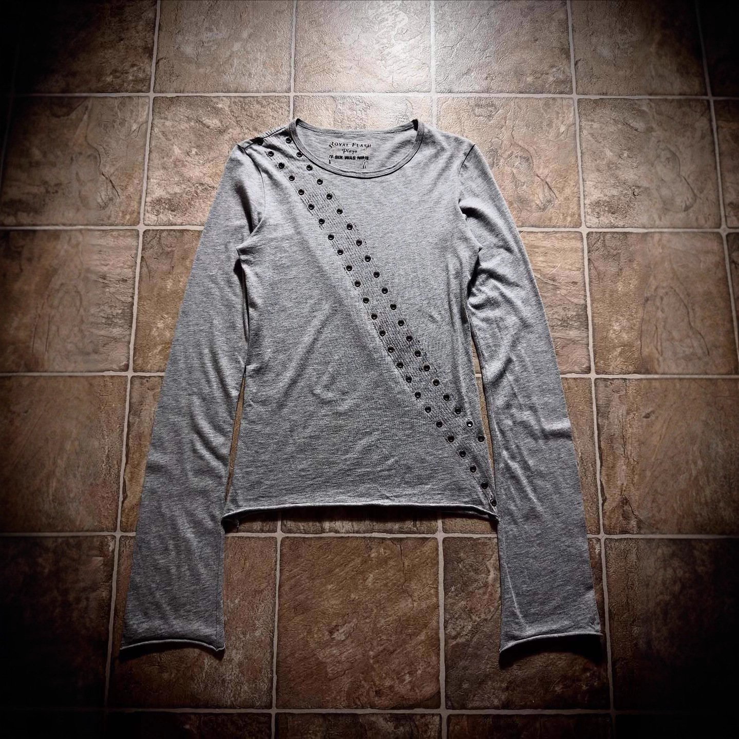 Y2K Gothic Style Women's Long-Sleeved Base Layer Short Top - 图片 3