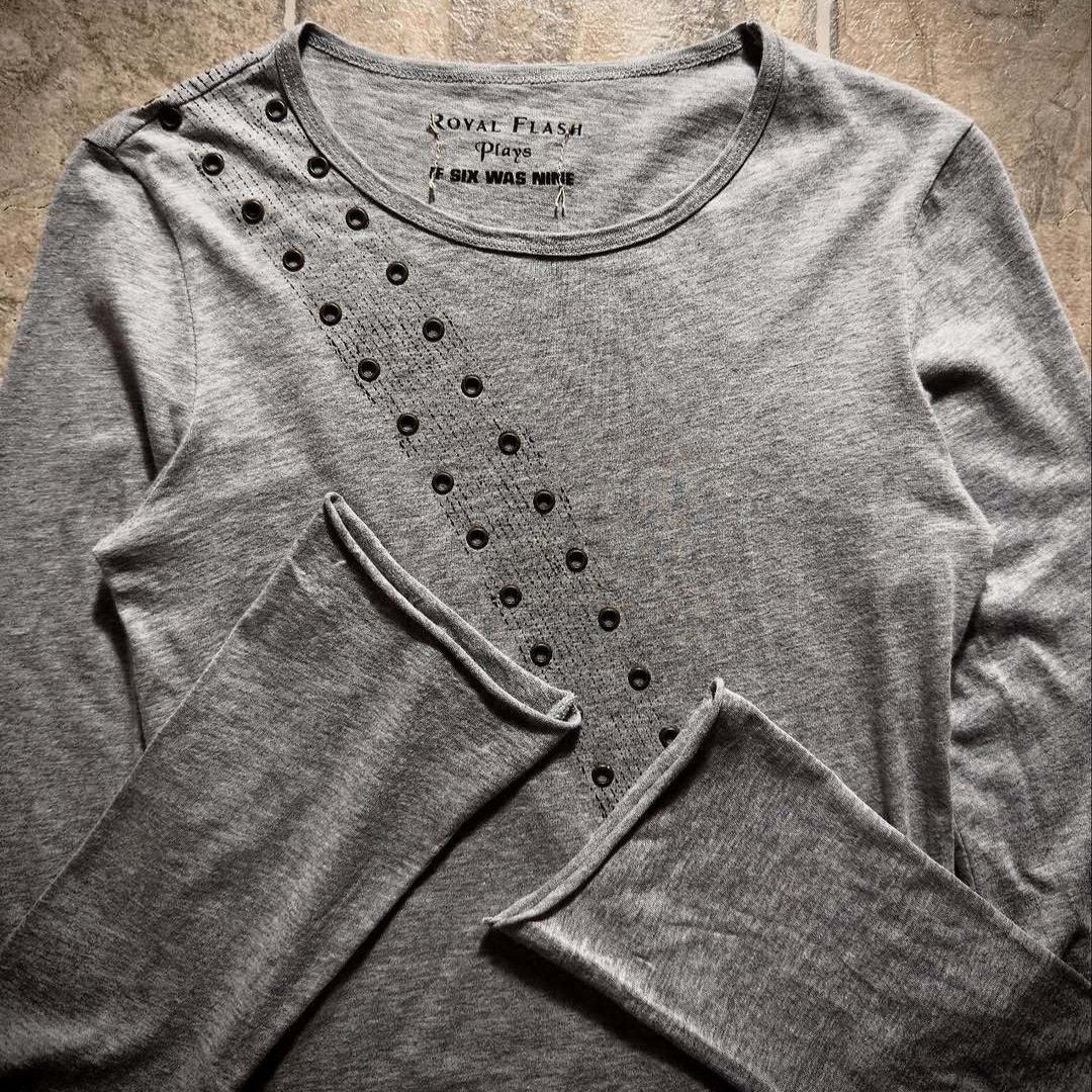 Y2K Gothic Style Women's Long-Sleeved Base Layer Short Top - 图片 4