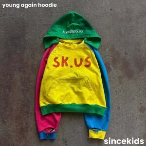 Y2K color-blocked long-sleeved pullover hoodie