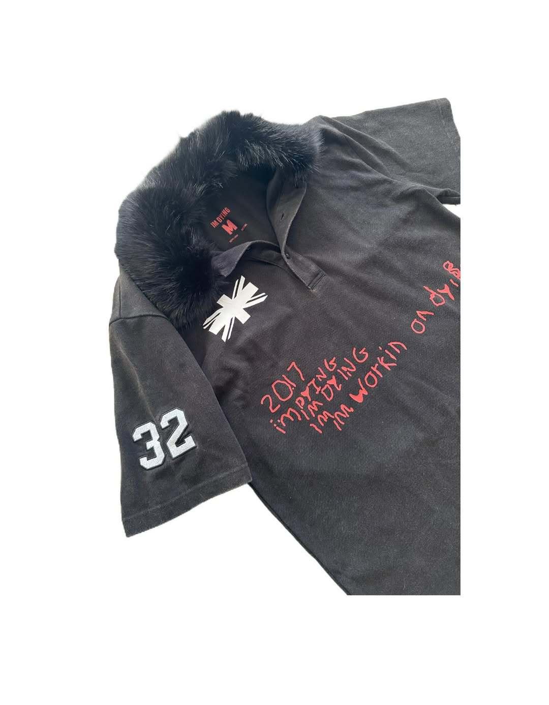 Polo Fur Collar Crew Neck Long-Sleeved T-Shirt - 图片 3